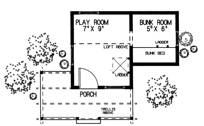 Floor Plan First Story of Garage Plan #137-1058