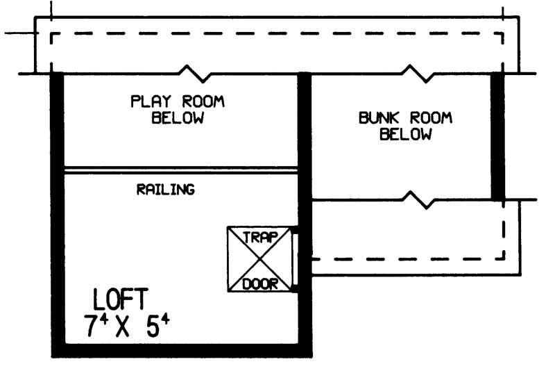 Floor Plan Second Story of Garage Plan #137-1058