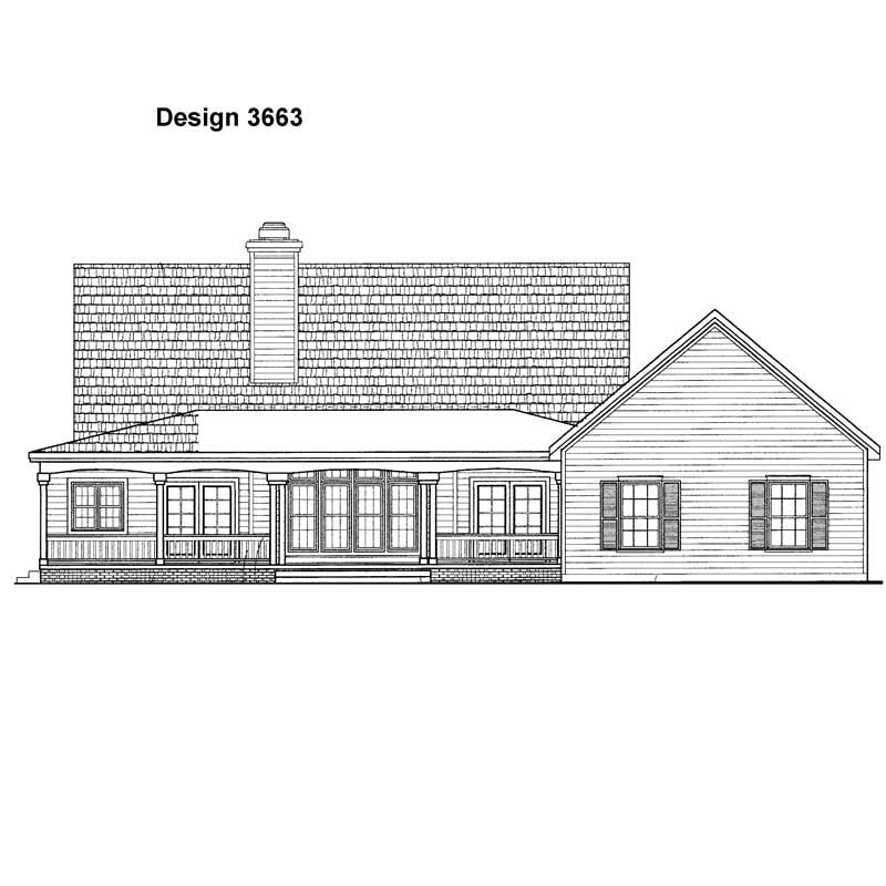 Home Plan Rear Elevation of this 3-Bedroom,2170 Sq Ft Plan -137-1059