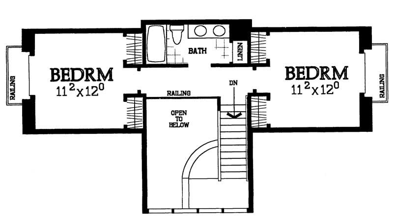 Floor Plan Second Story of Country Plan #137-1059