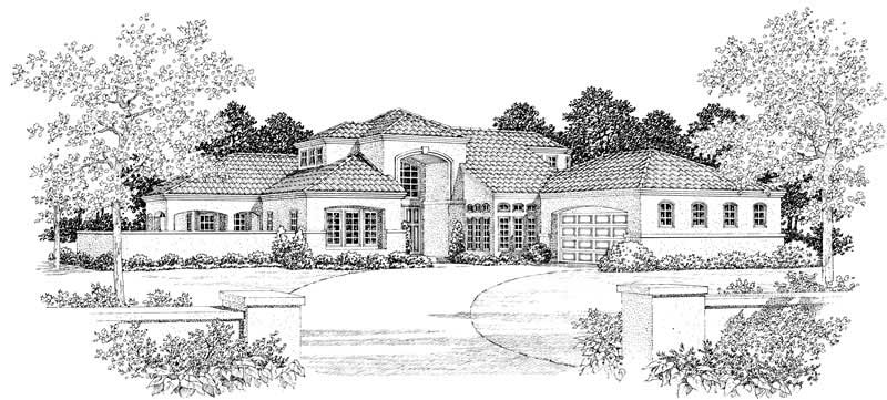 Home Plan Front Elevation of this 5-Bedroom,2678 Sq Ft Plan -137-1063