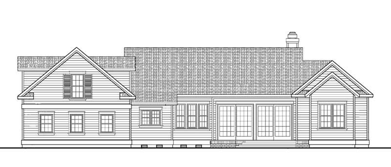 Home Plan Rear Elevation of this 3-Bedroom,1937 Sq Ft Plan -137-1065