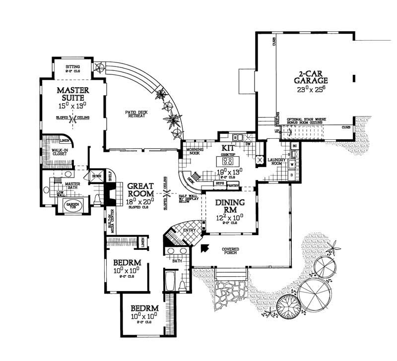 Floor Plan First Story of Country Plan #137-1065