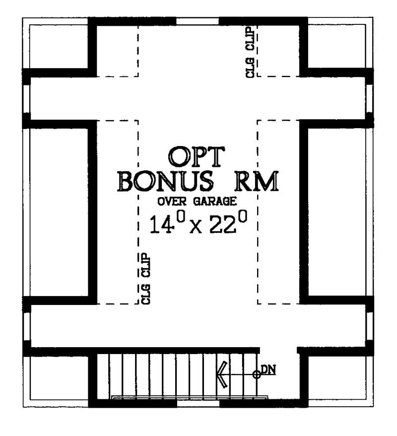 Floor Plan Bonus Room of Country Plan #137-1065