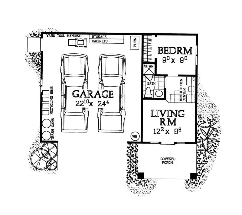 Floor Plan First Story of Garage Plan #137-1072