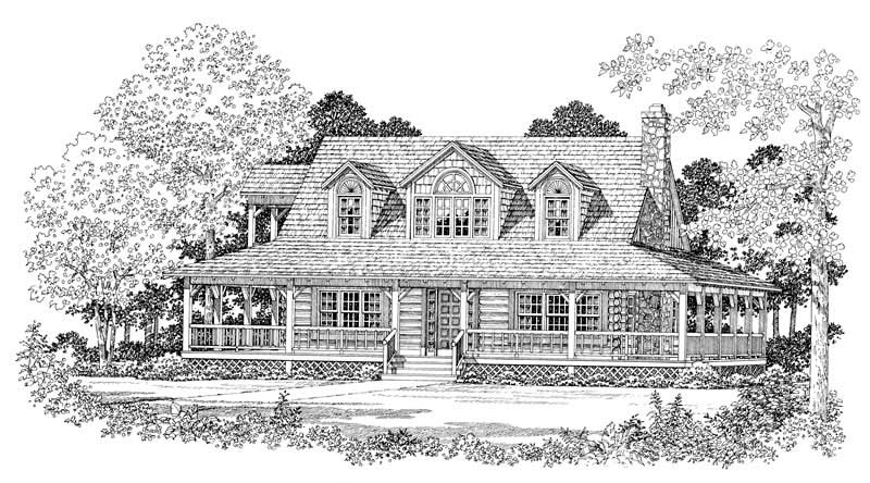 Home Plan Front Elevation of this 3-Bedroom,1715 Sq Ft Plan -137-1073