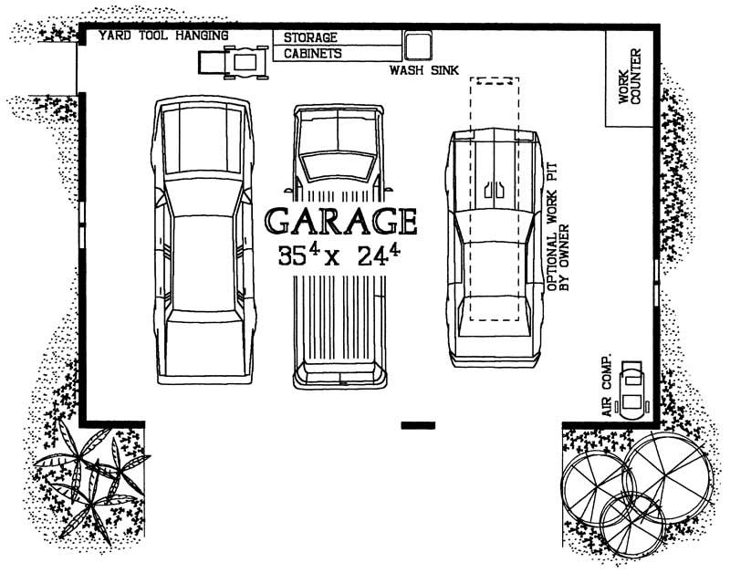 Floor Plan First Story of Garage Plan #137-1076