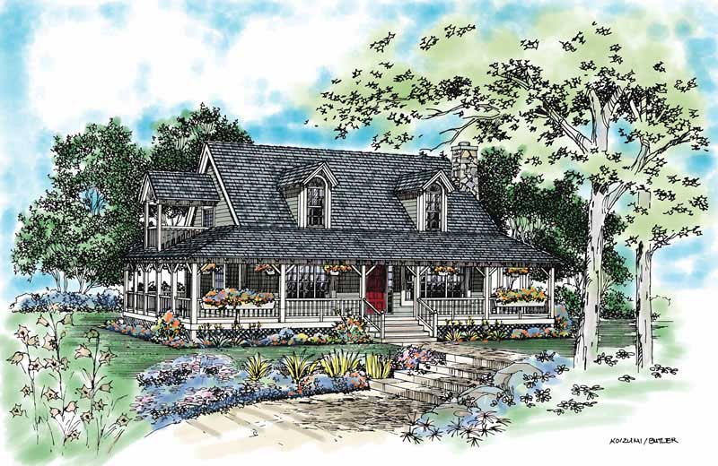 Home Plan Front Elevation of this 3-Bedroom,1673 Sq Ft Plan -137-1079