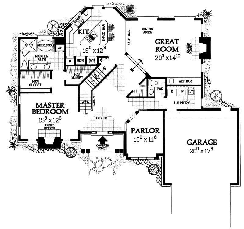 Floor Plan First Story of Traditional Plan #137-1083