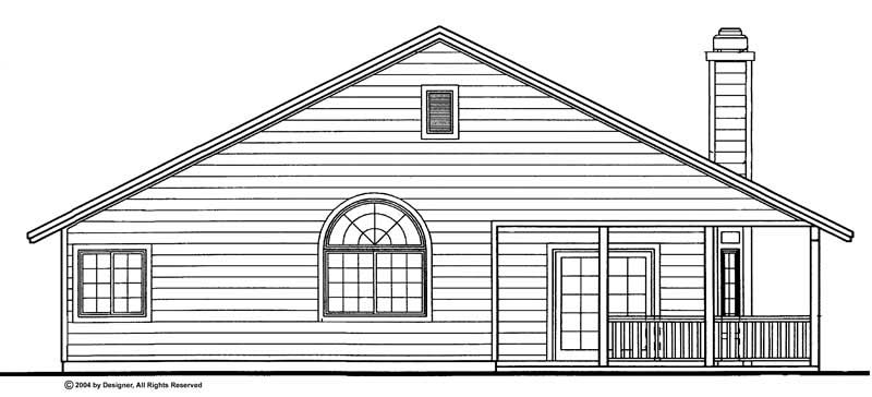 Home Plan Rear Elevation of this 3-Bedroom,1646 Sq Ft Plan -137-1084