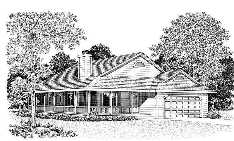 Home Plan Front Elevation of this 3-Bedroom,1646 Sq Ft Plan -137-1084