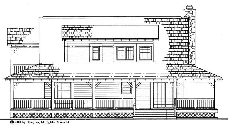 Home Plan Rear Elevation of this 3-Bedroom,1673 Sq Ft Plan -137-1098