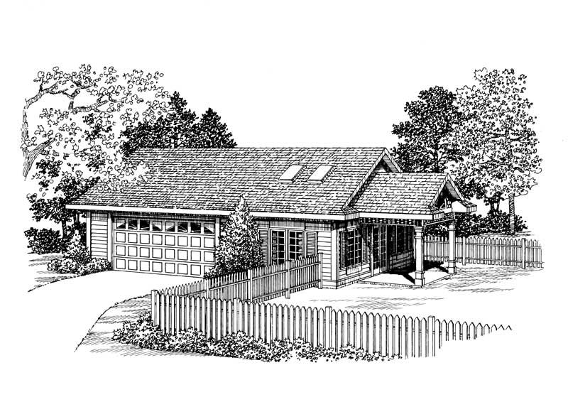 Front elevation of Garage home (ThePlanCollection: House Plan #137-1107)