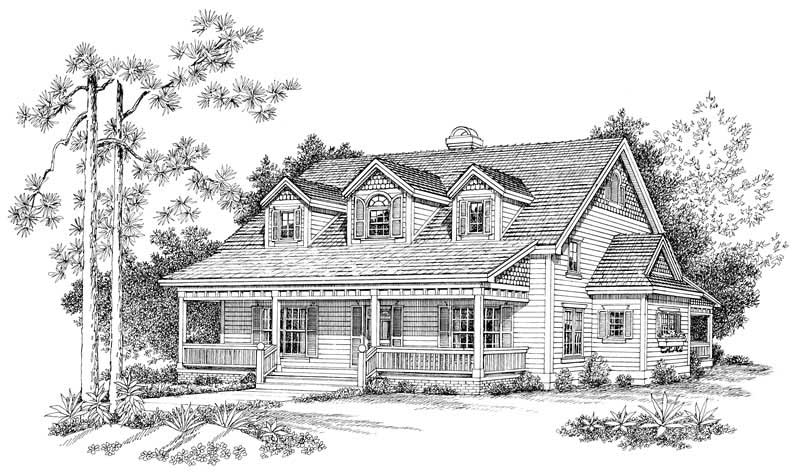 Home Plan Front Elevation of this 3-Bedroom,1880 Sq Ft Plan -137-1109