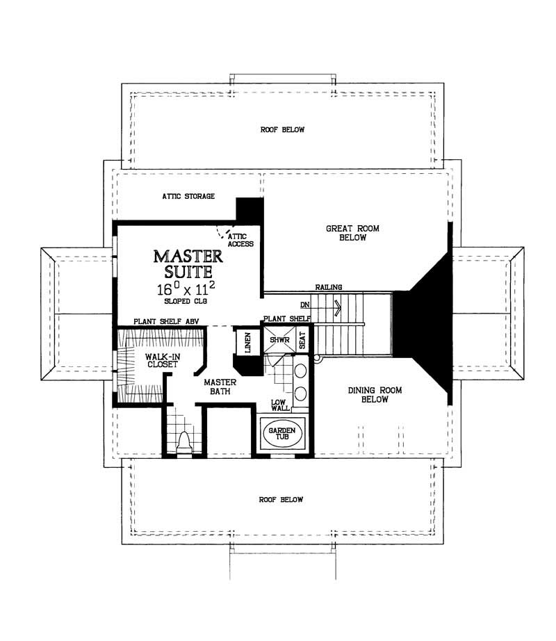 Floor Plan Second Story of Country Plan #137-1109