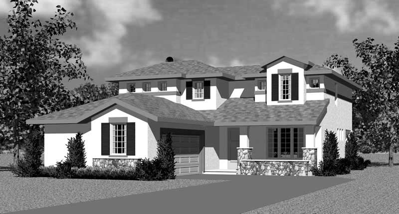 Home Plan Front Elevation of this 3-Bedroom,2072 Sq Ft Plan -137-1110