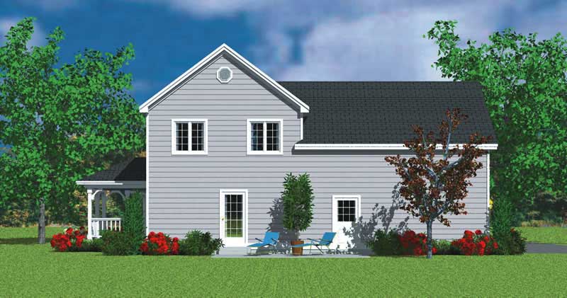 Home Plan Rear Elevation of this 3-Bedroom,1987 Sq Ft Plan -137-1114