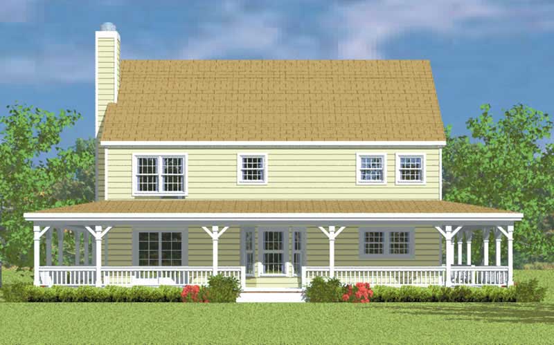 Home Plan Rear Elevation of this 4-Bedroom,2295 Sq Ft Plan -137-1118