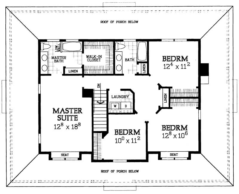 Floor Plan Second Story of Country Plan #137-1118