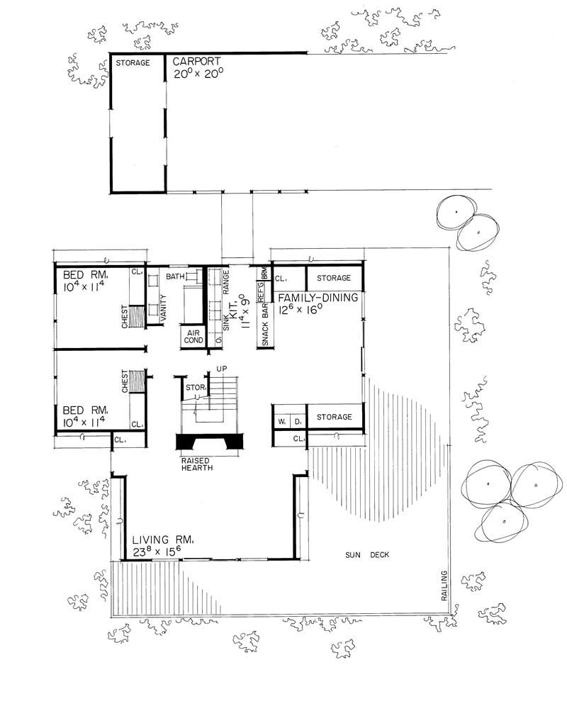 Floor Plan First Story of A Frame Plan #137-1121