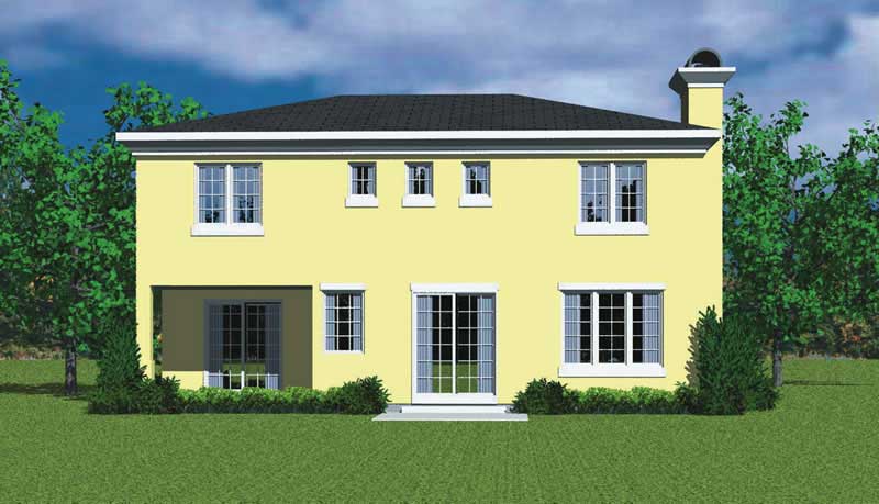 Home Plan Rear Elevation of this 3-Bedroom,2320 Sq Ft Plan -137-1123