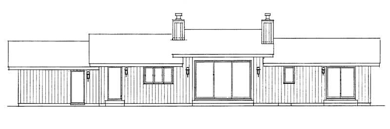 Home Plan Rear Elevation of this 3-Bedroom,1566 Sq Ft Plan -137-1124