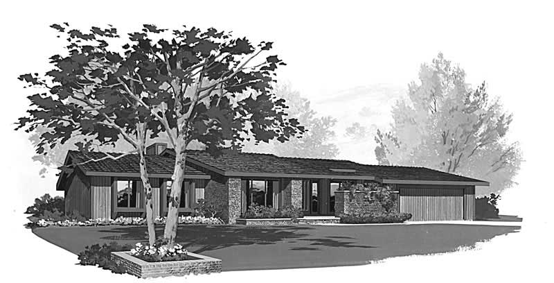 Home Plan Front Elevation of this 3-Bedroom,1566 Sq Ft Plan -137-1124