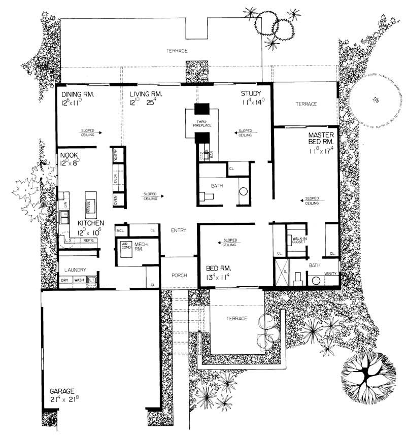 Floor Plan First Story of Contemporary Plan #137-1125