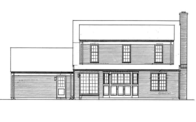Home Plan Rear Elevation of this 3-Bedroom,2012 Sq Ft Plan -137-1126