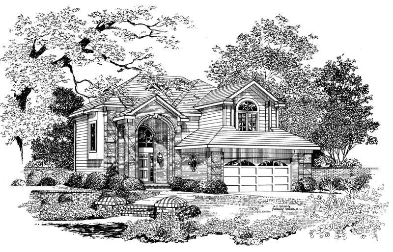 Home Plan Front Elevation of this 4-Bedroom,2513 Sq Ft Plan -137-1129
