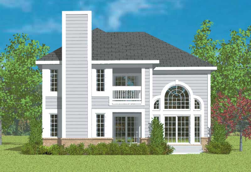 Home Plan Rear Elevation of this 3-Bedroom,2308 Sq Ft Plan -137-1132