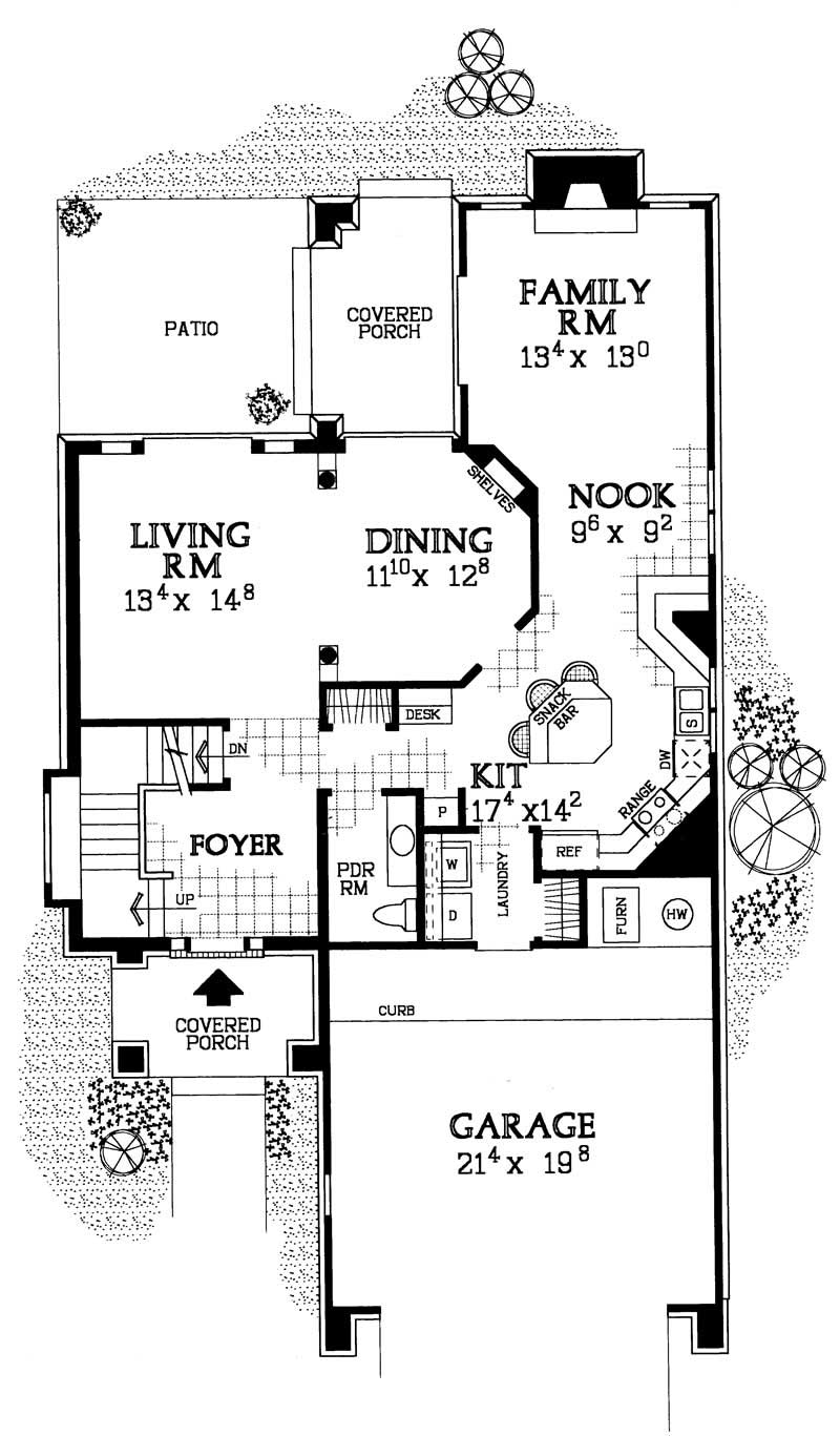 Floor Plan First Story of Traditional Plan #137-1132