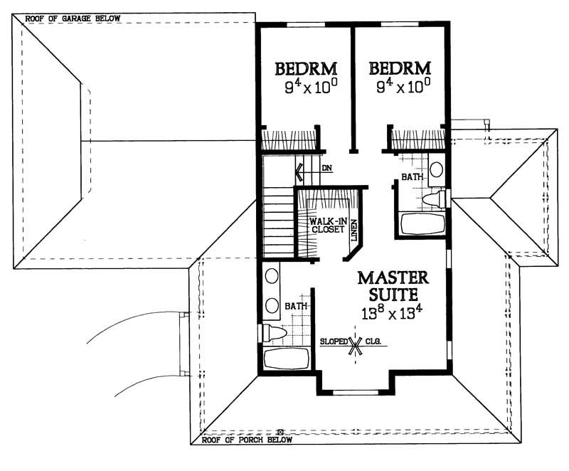 Floor Plan Second Story of Country Plan #137-1137