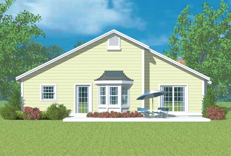 Home Plan Rear Elevation of this 3-Bedroom,1971 Sq Ft Plan -137-1141