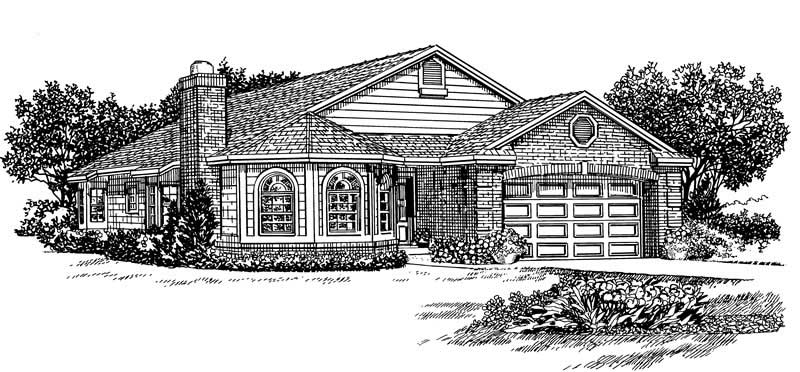 Home Plan Front Elevation of this 3-Bedroom,1971 Sq Ft Plan -137-1141