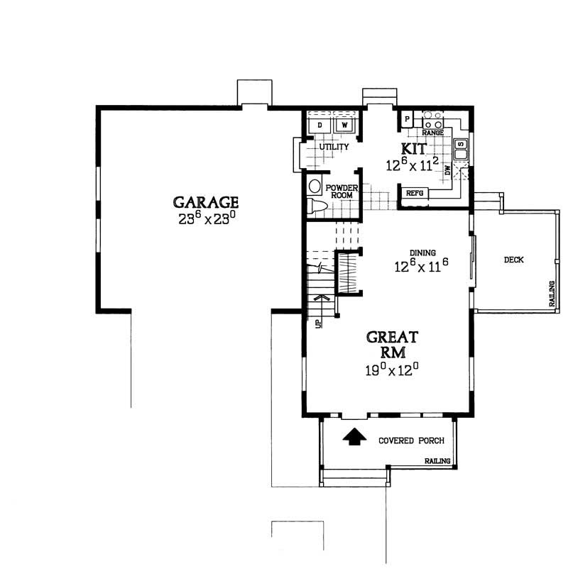 Floor Plan First Story of Country Plan #137-1146