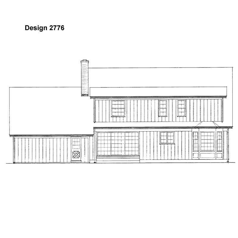 Home Plan Rear Elevation of this 3-Bedroom,2008 Sq Ft Plan -137-1147