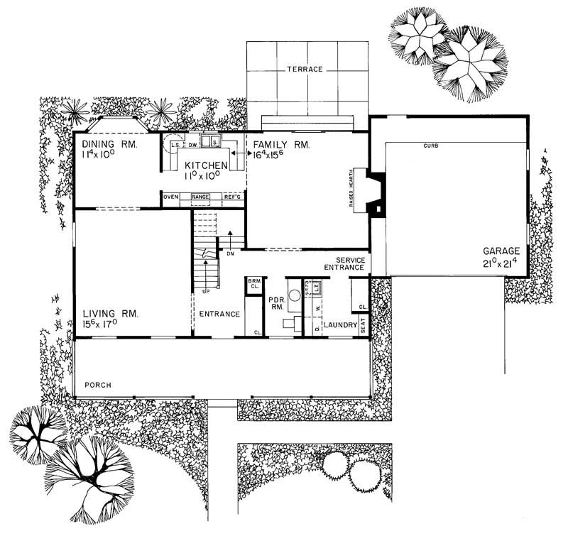 Floor Plan First Story of Country Plan #137-1147