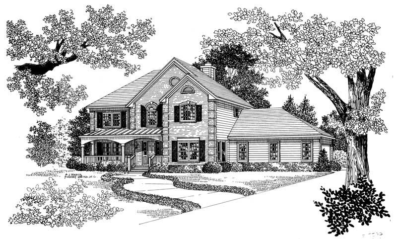 Home Plan Front Elevation of this 4-Bedroom,2359 Sq Ft Plan -137-1148