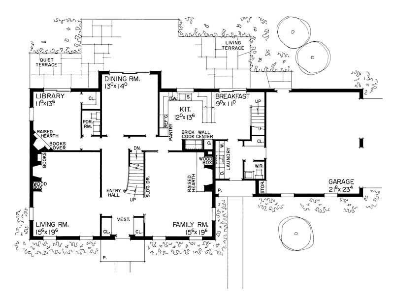 Floor Plan First Story of Colonial Plan #137-1151