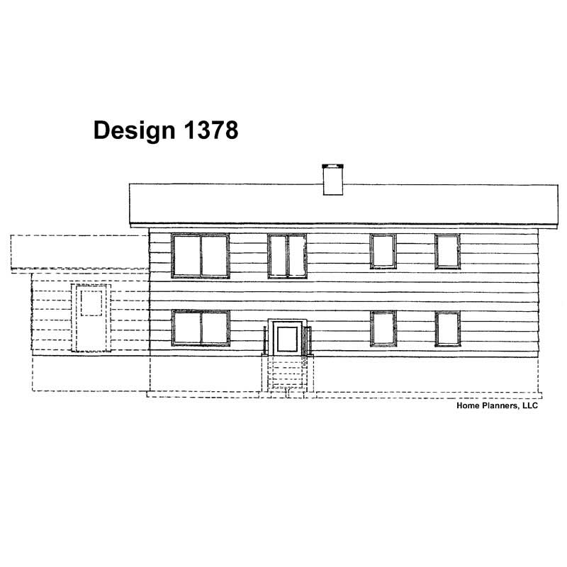 Home Plan Rear Elevation of this 5-Bedroom,2080 Sq Ft Plan -137-1155