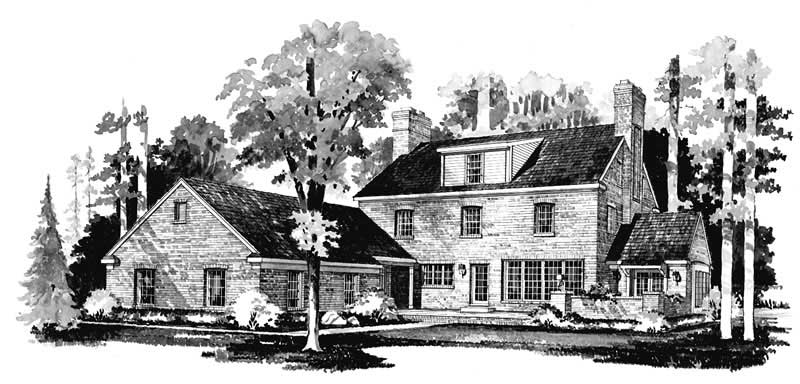 Home Plan Rear Elevation of this 5-Bedroom,3556 Sq Ft Plan -137-1159