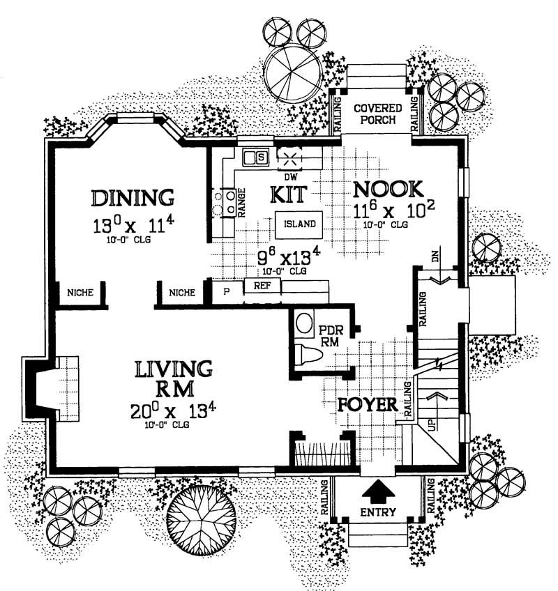 Floor Plan First Story of Colonial Plan #137-1160