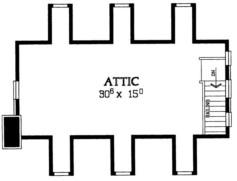 Floor Plan Third Story of Colonial Plan #137-1160