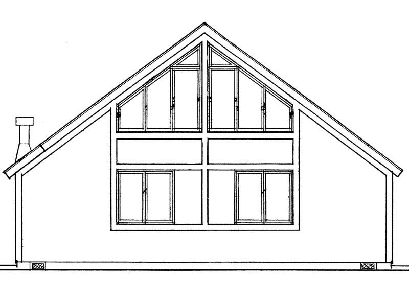 Home Plan Rear Elevation of this 2-Bedroom,1059 Sq Ft Plan -137-1163