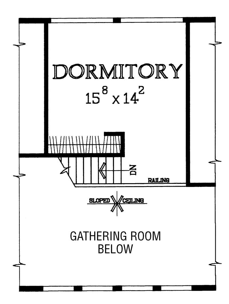 Floor Plan Second Story of Contemporary Plan #137-1163