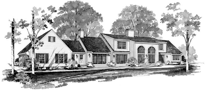 Home Plan Rear Elevation of this 3-Bedroom,3046 Sq Ft Plan -137-1169