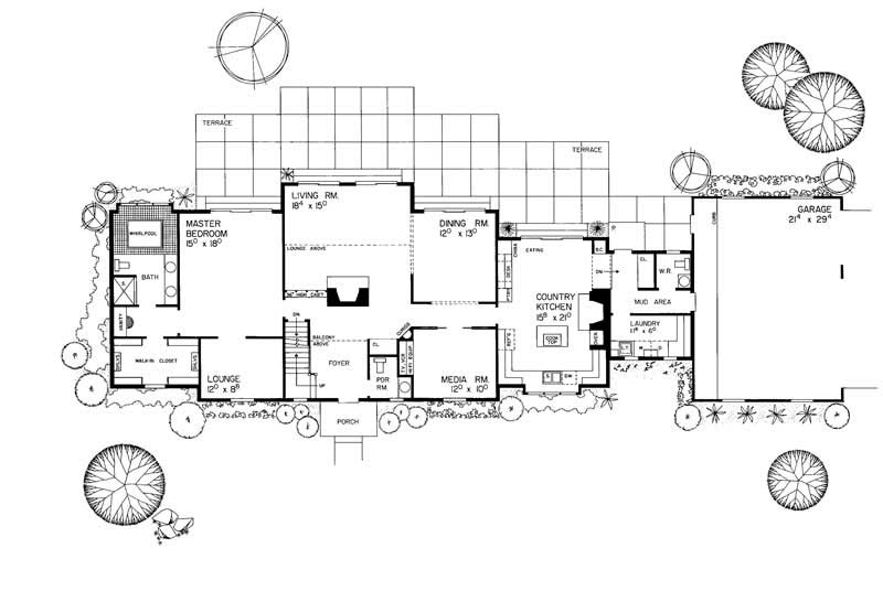 Floor Plan First Story of Cape Cod Plan #137-1169