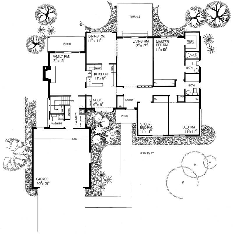 Floor Plan First Story of European Plan #137-1175