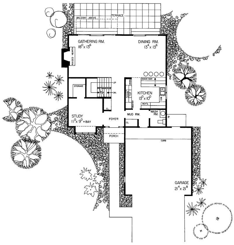 Floor Plan First Story of Contemporary Plan #137-1178